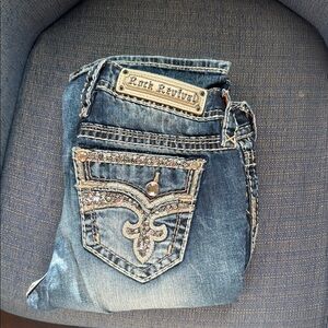 Women's Blue Embellished Jeans